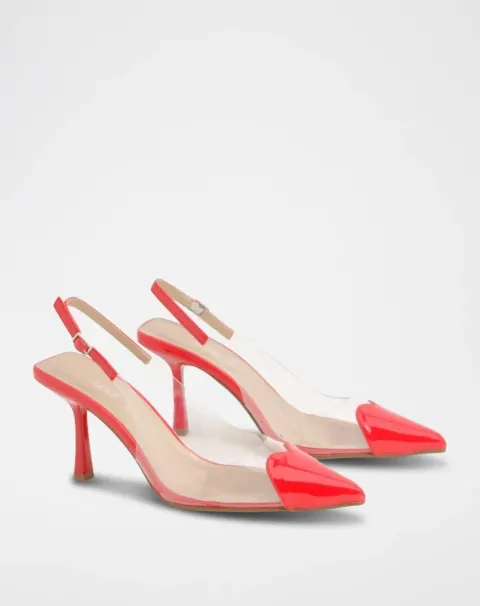 Slingback vynile rouge Bohoo