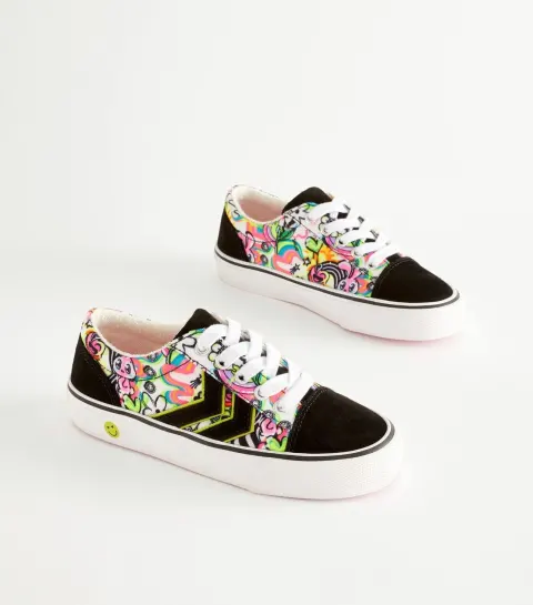 Tennis noire fleur multicolore Next