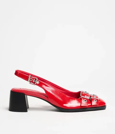 Slingback bloc rouge Stradivarius
