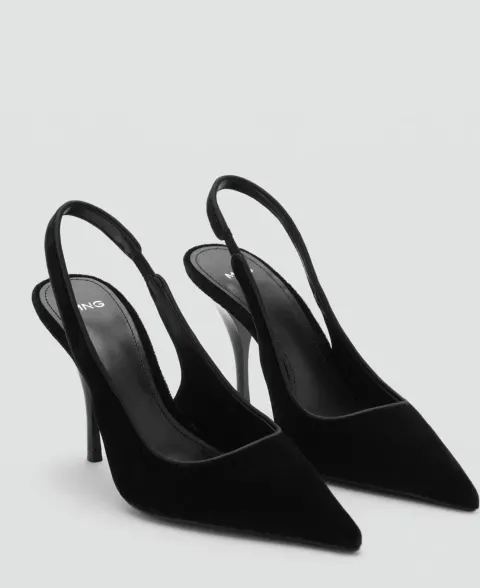 Slingback velours noire Mango