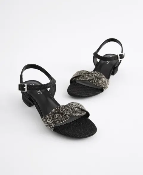 Sandale noire à strass