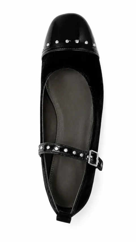Ballerine noire velours Next