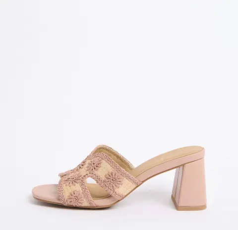 Mule bloc rose Next