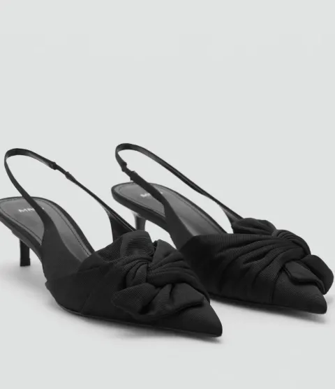 Slingback noire à noeud Mango