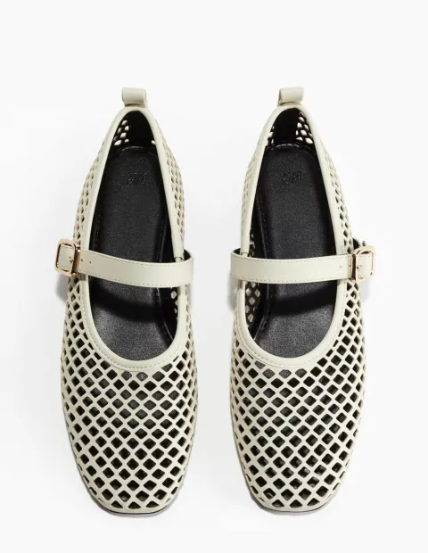 Ballerine blanche grille H&M