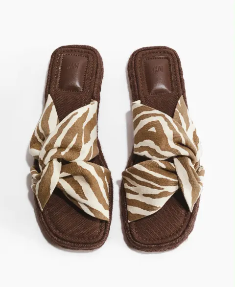 Mule plate Zèbre Marron H&M