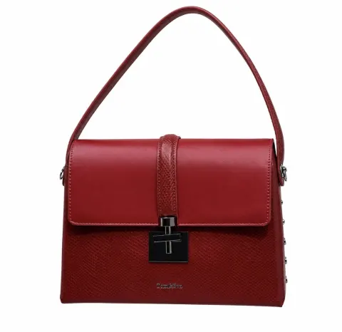 Sac carré rouge croco Tom&Eva