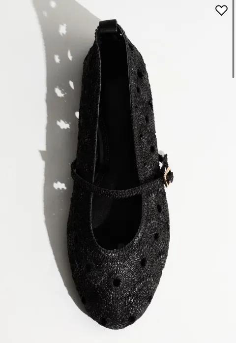 Ballerine tissée noire H&M