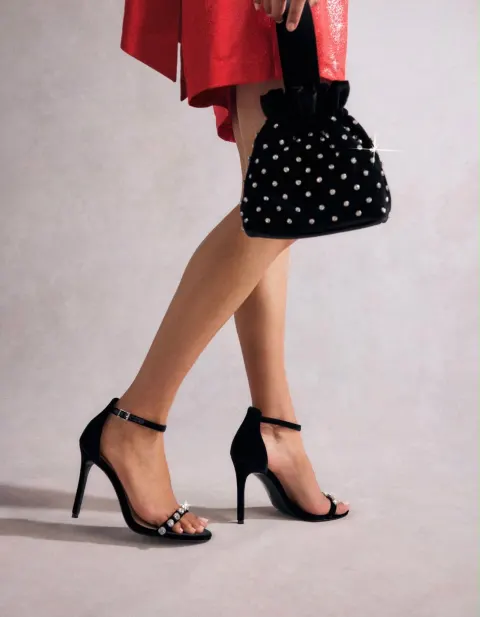 Sandale noire velours Next