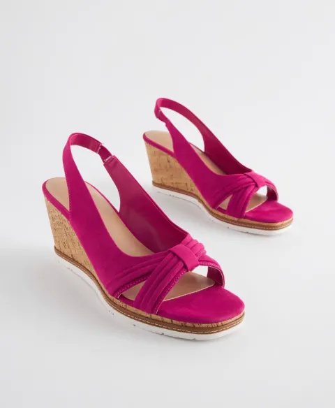 Sandale bloc rose Next