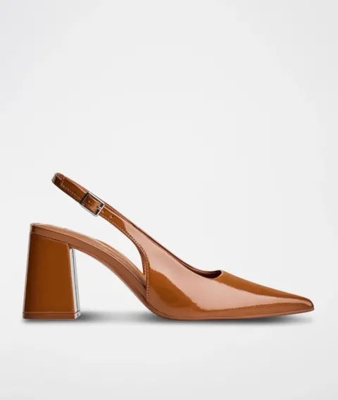 Slingback bloc camel Bershka