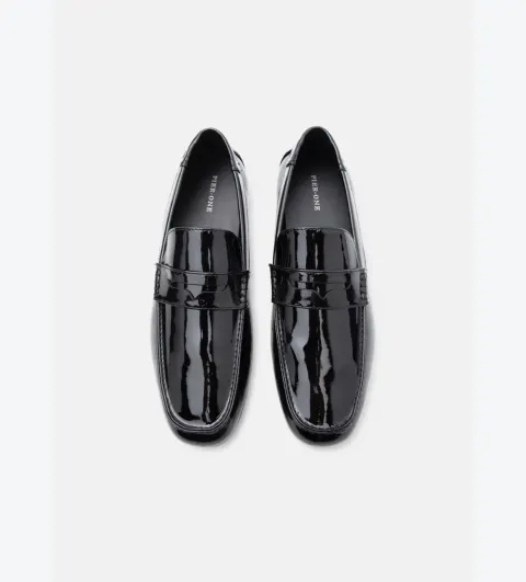 Mocassin noire vernie Pier One