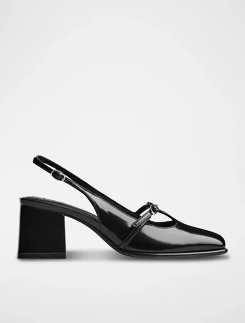 Slingback bloc noire Bershka