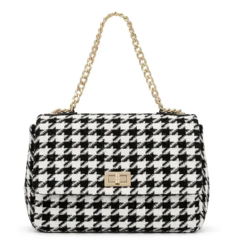 Sac clucht drapé blanc et noir