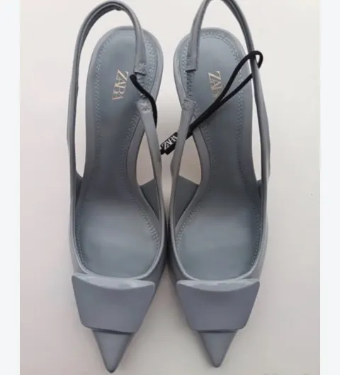 Slingback bleu ciel Broche Zara