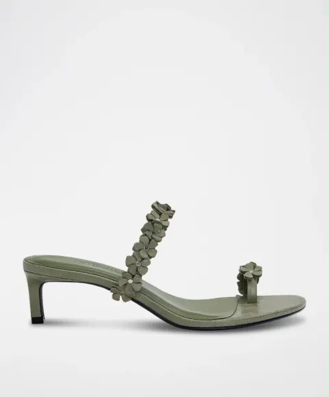 Mule verte fleur Pull&Bear