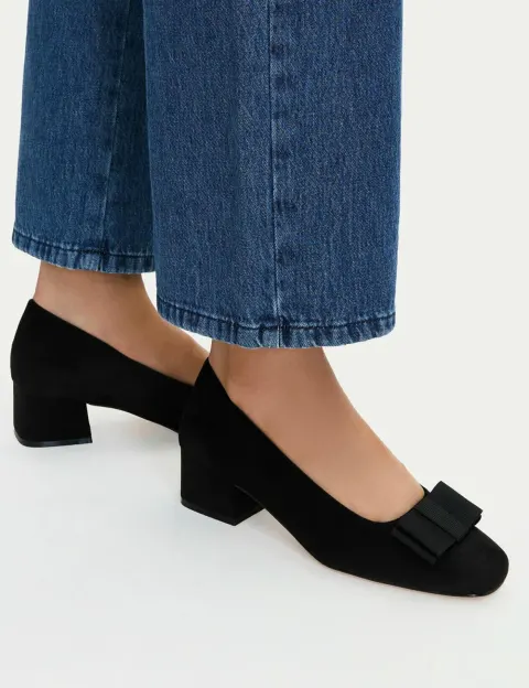 Escarpin bloc noire velours Jenny