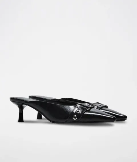 Mule noire Bershka