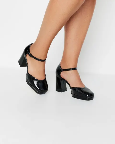 Escarpin bloc noire vernie Next