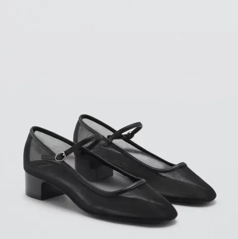 Escarpin grille noire Mango