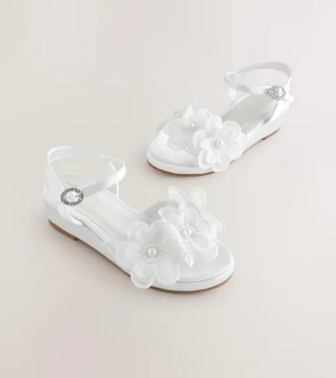 Sandale blanche fleur Next