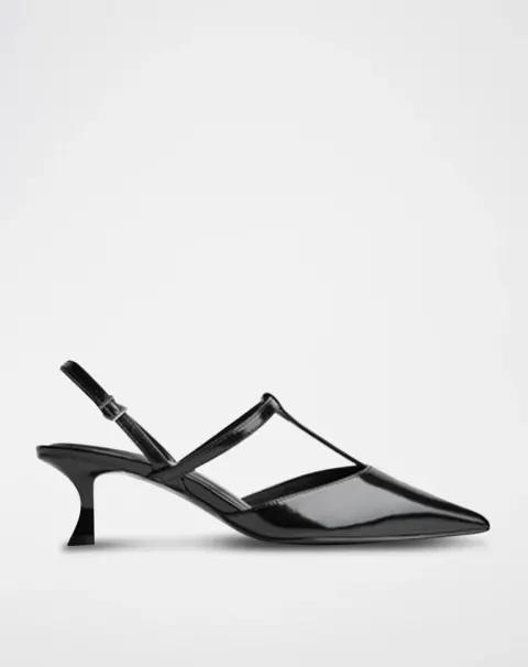 Slingback noire vernie Bershka