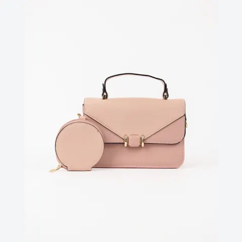 Sac carré rose poudré