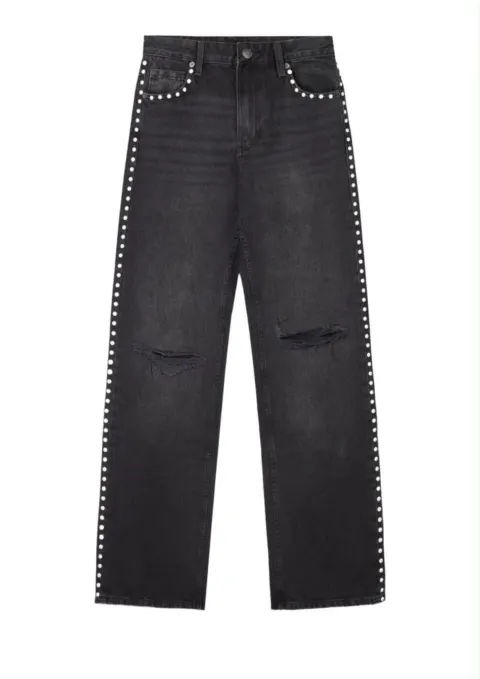 Pantalon jeans noir Bershka