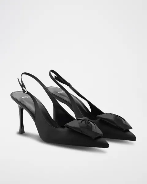 Slingback noire à noeud Mango