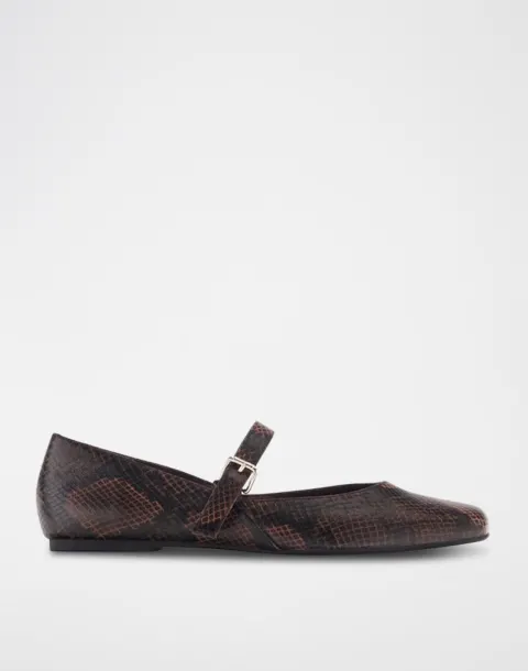 Ballerine python marronne Bohoo