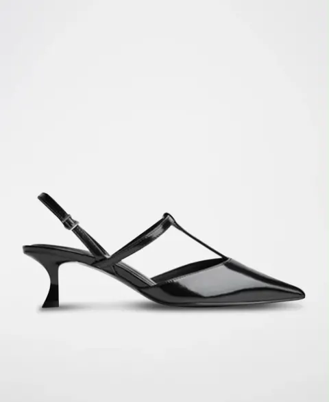 Slingback noire vernie Bershka